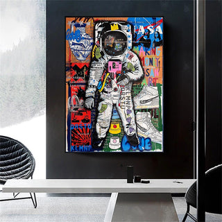 Spaceman Luxe Canvas Wall Art-GraffitiWallArt