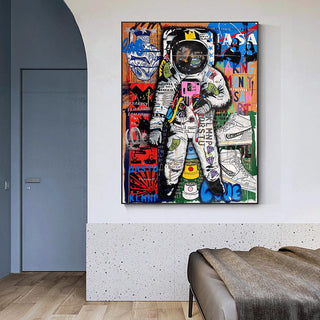 Spaceman Luxe Canvas Wall Art-GraffitiWallArt