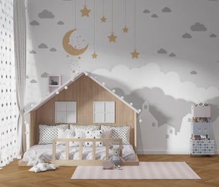 Sparkling Stars - Kids Room Wallpaper Mural-GraffitiWallArt