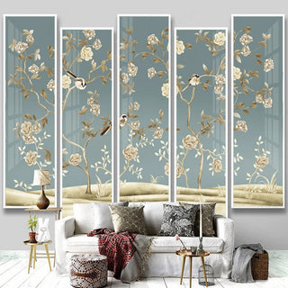 Sparrow Floral Wallpaper - Stunning Designs for Any Space-GraffitiWallArt