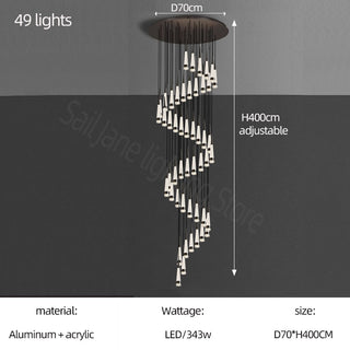 Spiral Cones: Staircase Chandelier - Elegant Lighting-GraffitiWallArt