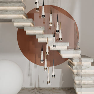 Spiral Cones: Staircase Chandelier - Elegant Lighting-GraffitiWallArt