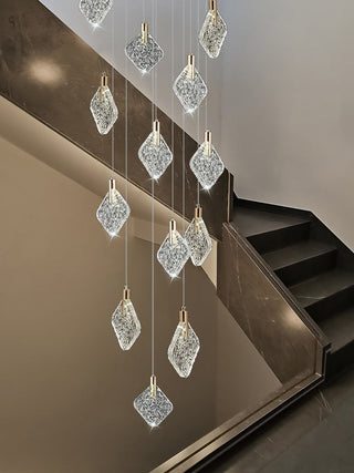 Square Crystal Pendant Chandelier - Exquisite Lightinging-GraffitiWallArt