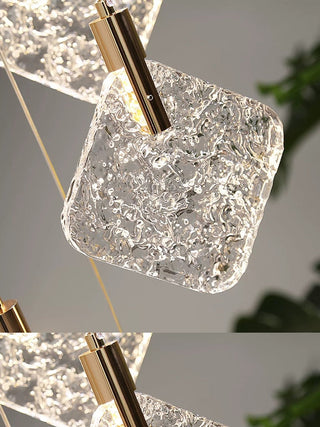 Square Crystal Pendant Chandelier - Exquisite Lightinging-GraffitiWallArt