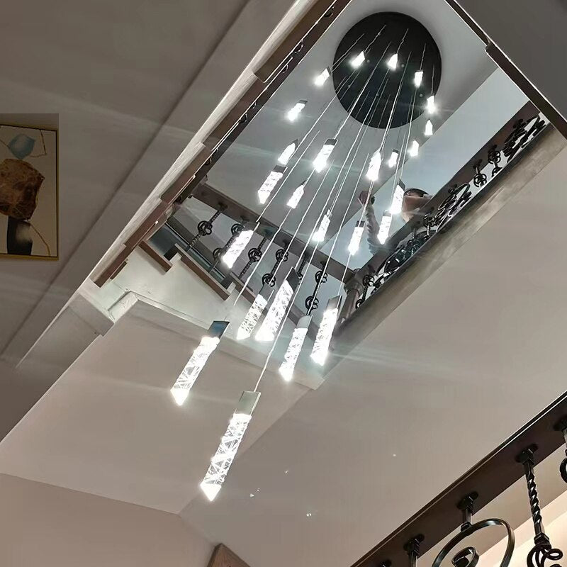 Staircase Crystal Chandelier Light-GraffitiWallArt