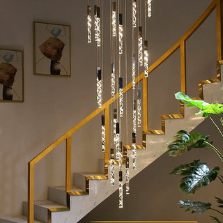 Staircase Crystal Chandelier Light-GraffitiWallArt