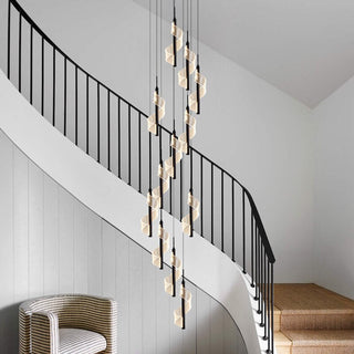 Staircase Spiral Chandelier: Illuminate with Elegance-GraffitiWallArt