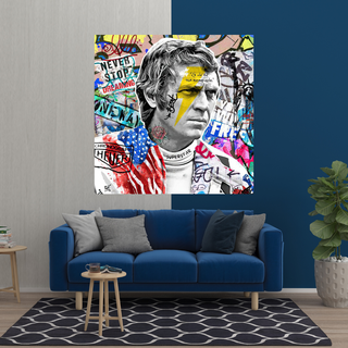 Steve Mc Queen Racing Canvas Wall Art-GraffitiWallArt