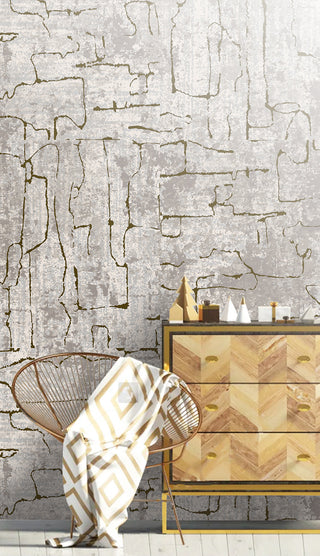 Stone Effect Retro Wallpaper Mural-GraffitiWallArt