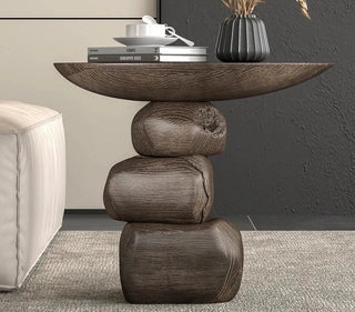 Stones Art Rock Side Table-GraffitiWallArt