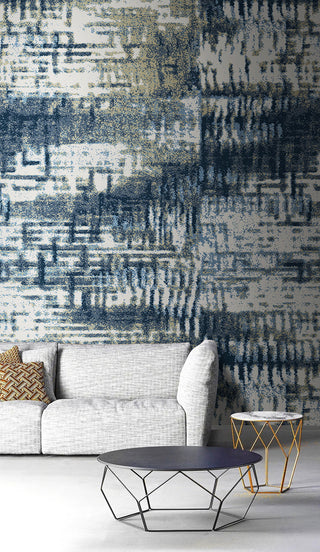 Stonewash Abstract Blues Wallpaper Mural-GraffitiWallArt