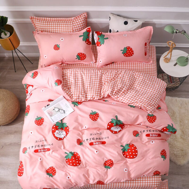 Strawberry Bedding Set: Shop Now for Quality Options-GraffitiWallArt