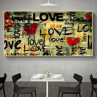 Street Art of Love Canvas Wall Art-GraffitiWallArt