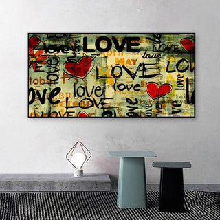 Street Art of Love Canvas Wall Art-GraffitiWallArt