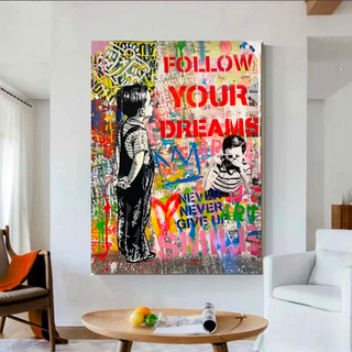 Street Graffiti Wall Art Pop Follow Your Dreams Canvas Wall Art-GraffitiWallArt