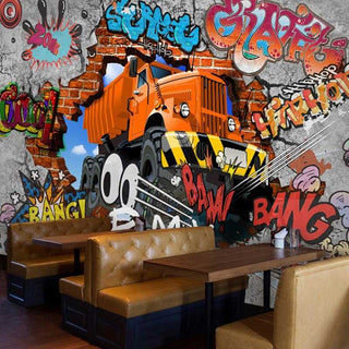 Street Racing Adventure 3D Graffiti Wallpaper-GraffitiWallArt