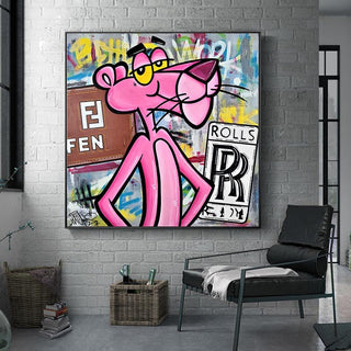 Stylish Pink Panther Poster - Expressive Art Piece-GraffitiWallArt