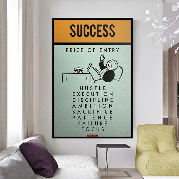 Success Price of Entry - Monopoly Canvas Wall Art