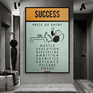 Success Price of Entry - Monopoly Canvas Wall Art-GraffitiWallArt