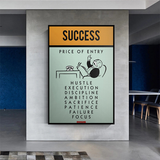 Success Price of Entry - Monopoly Canvas Wall Art-GraffitiWallArt