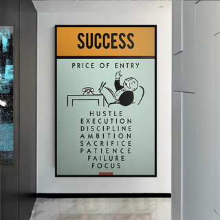 Success Price of Entry - Monopoly Canvas Wall Art-GraffitiWallArt