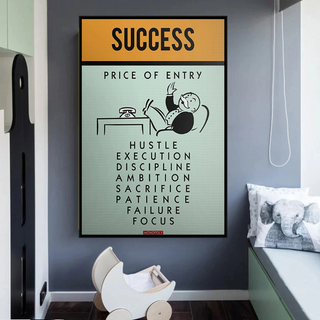 Success Price of Entry - Monopoly Canvas Wall Art-GraffitiWallArt