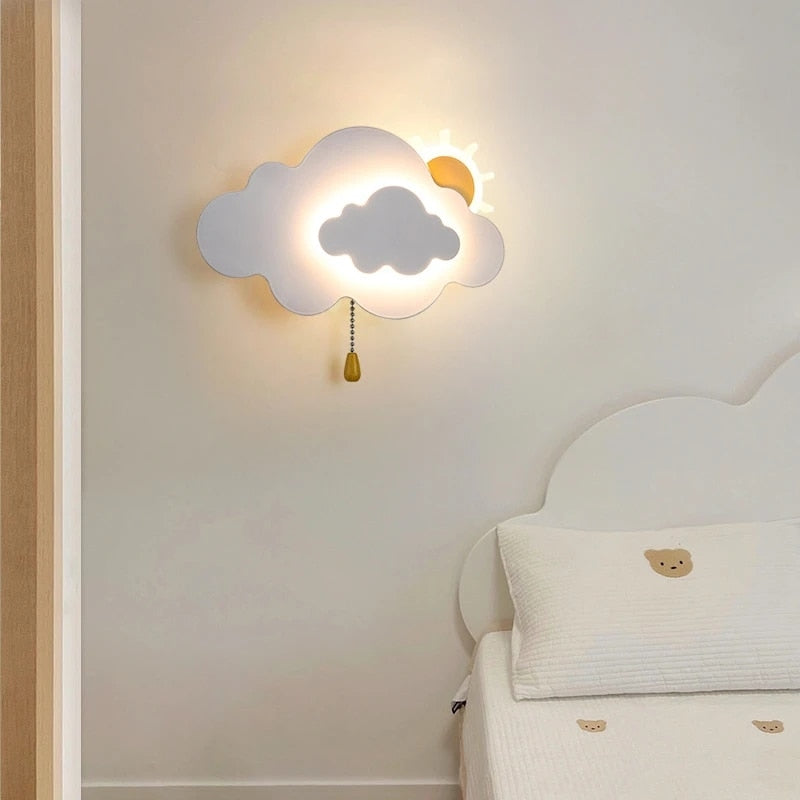 Sun Cloud Night Light Wall Lamp for Kids Room-GraffitiWallArt