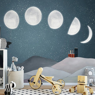 Sunrise to Sunset: Moon Timings Nursery Wallpaper-GraffitiWallArt