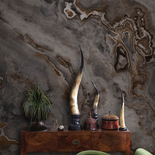 Suttle Black Marble Wallpaper Mural-GraffitiWallArt