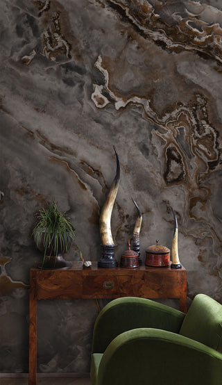 Suttle Black Marble Wallpaper Mural-GraffitiWallArt