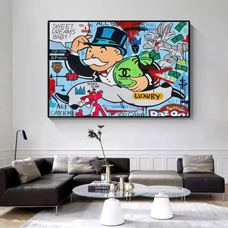 Sweet Dreams Baby - Mr Monopoly Canvas Wall Art-GraffitiWallArt