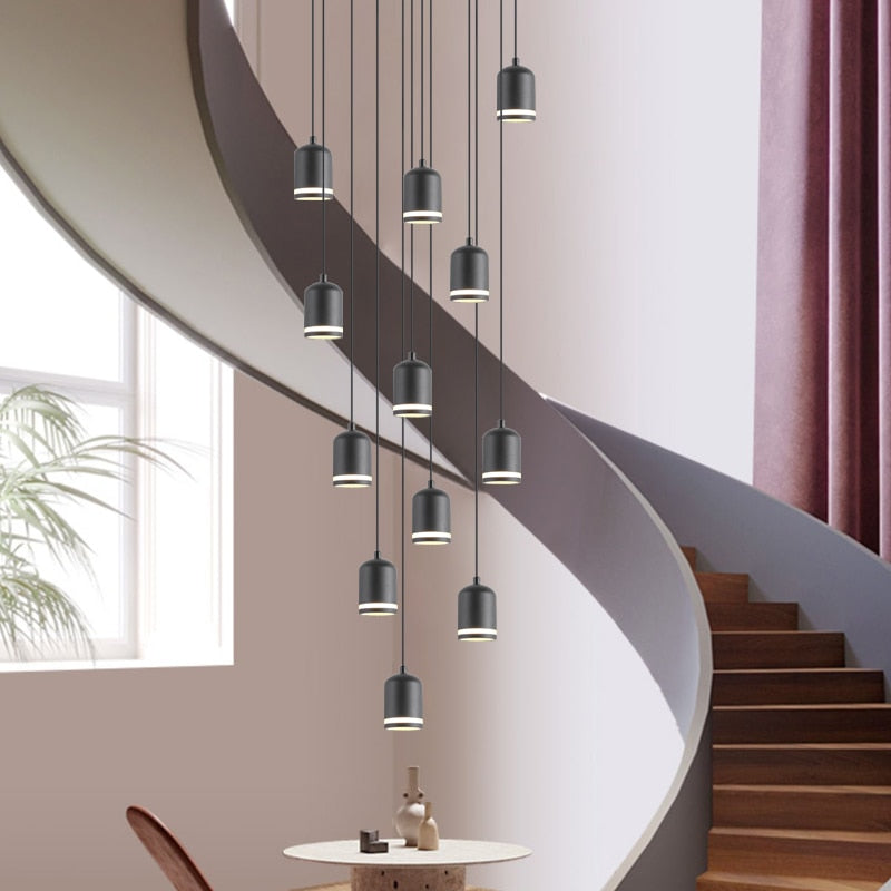 Swirl Staircase Chandelier: Elegant Lighting Solutions-GraffitiWallArt