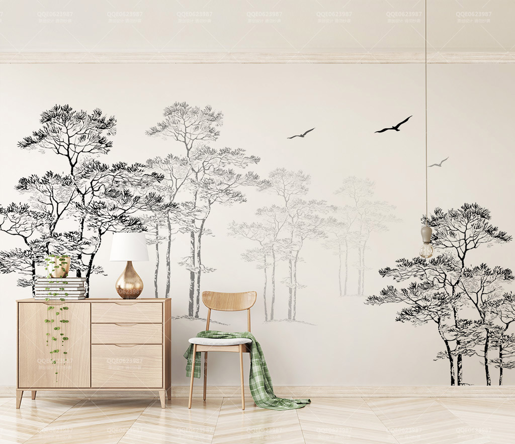 Tall Trees Wallpaper Murals – Transform Your Space-GraffitiWallArt