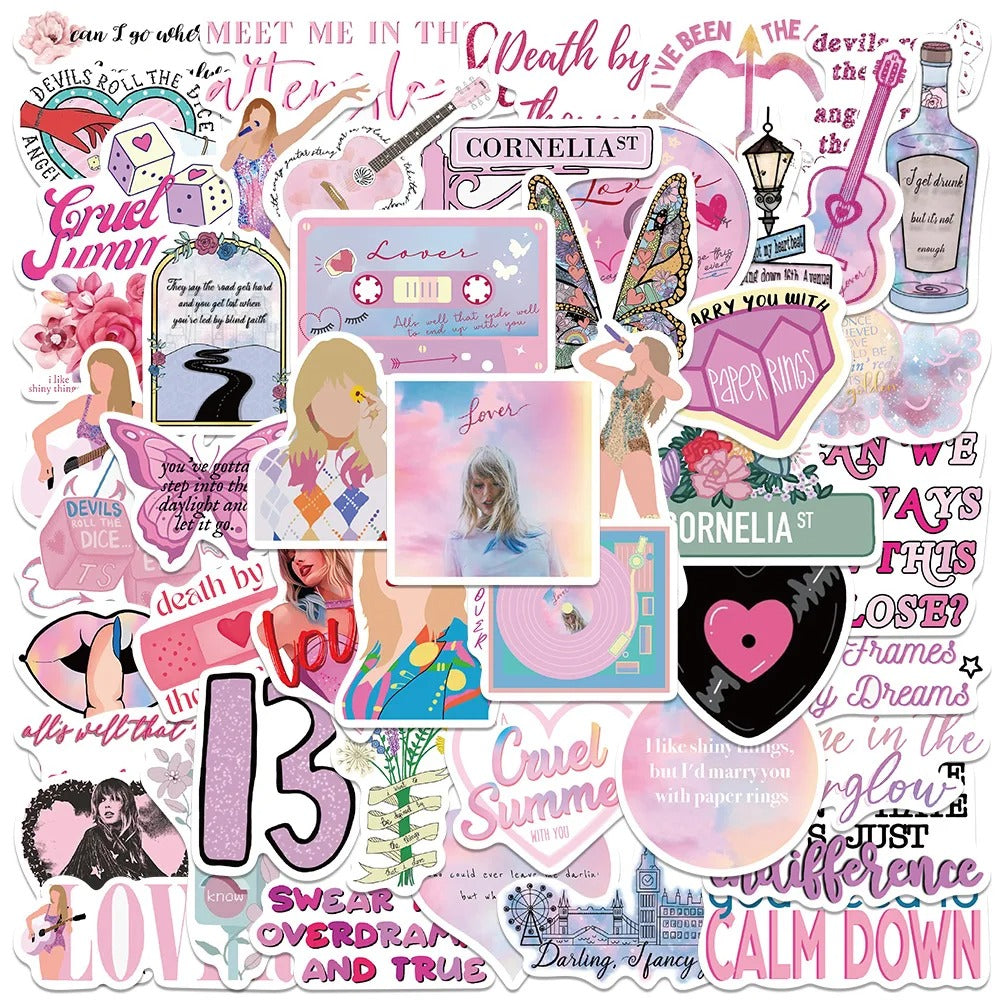 Taylor Swift Pink Stickers Pack-GraffitiWallArt