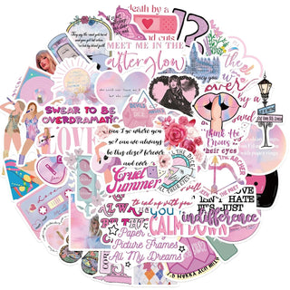 Taylor Swift Pink Stickers Pack-GraffitiWallArt