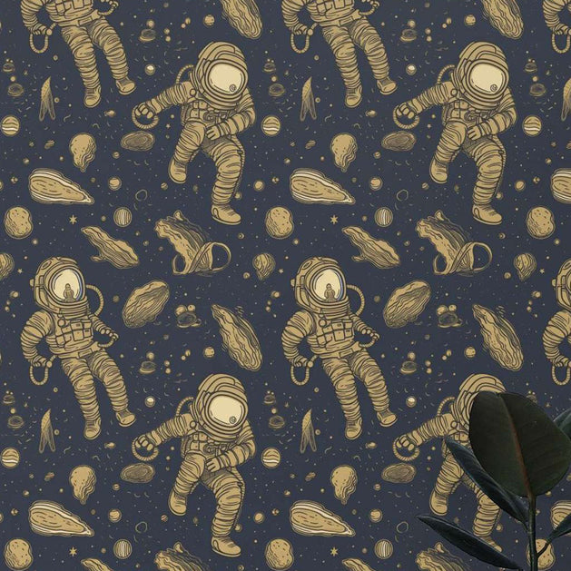 The Astronaut Dance Wallpaper Mural for Kids Room - GraffitiWallArt