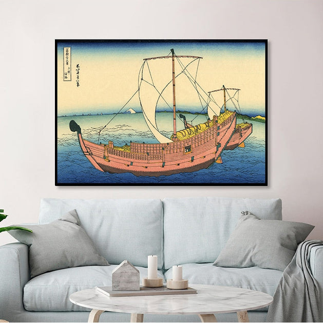 The Great Sailor Boat of Kanagawa Japanese Art Canvas Wall Art-GraffitiWallArt