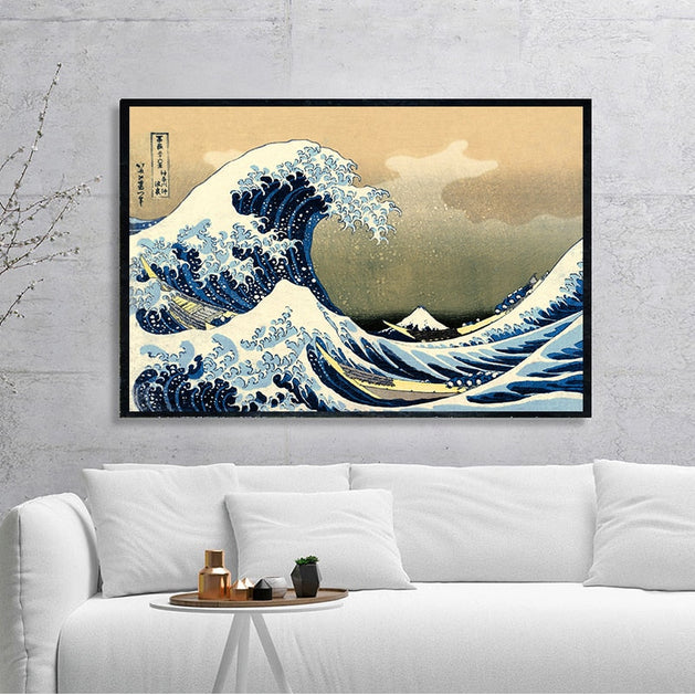 The Great Wave of Kanagawa Japanese Art Canvas Wall Art-GraffitiWallArt