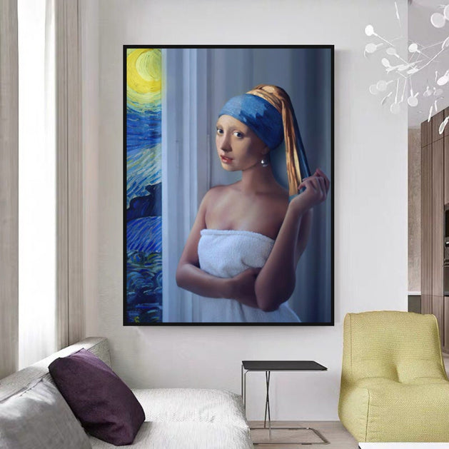 The Milkmaid Unique Canvas Wall Art-GraffitiWallArt