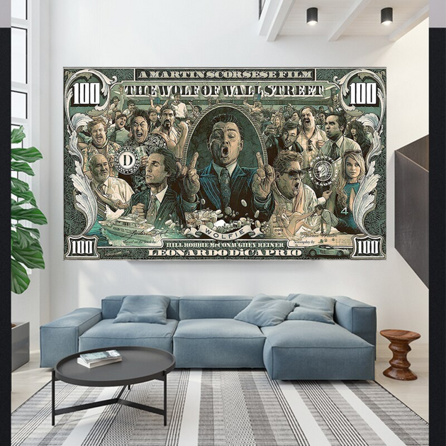 The Wolf of Wall Street Leonardo Dicaprio Canvas Wall Art-GraffitiWallArt