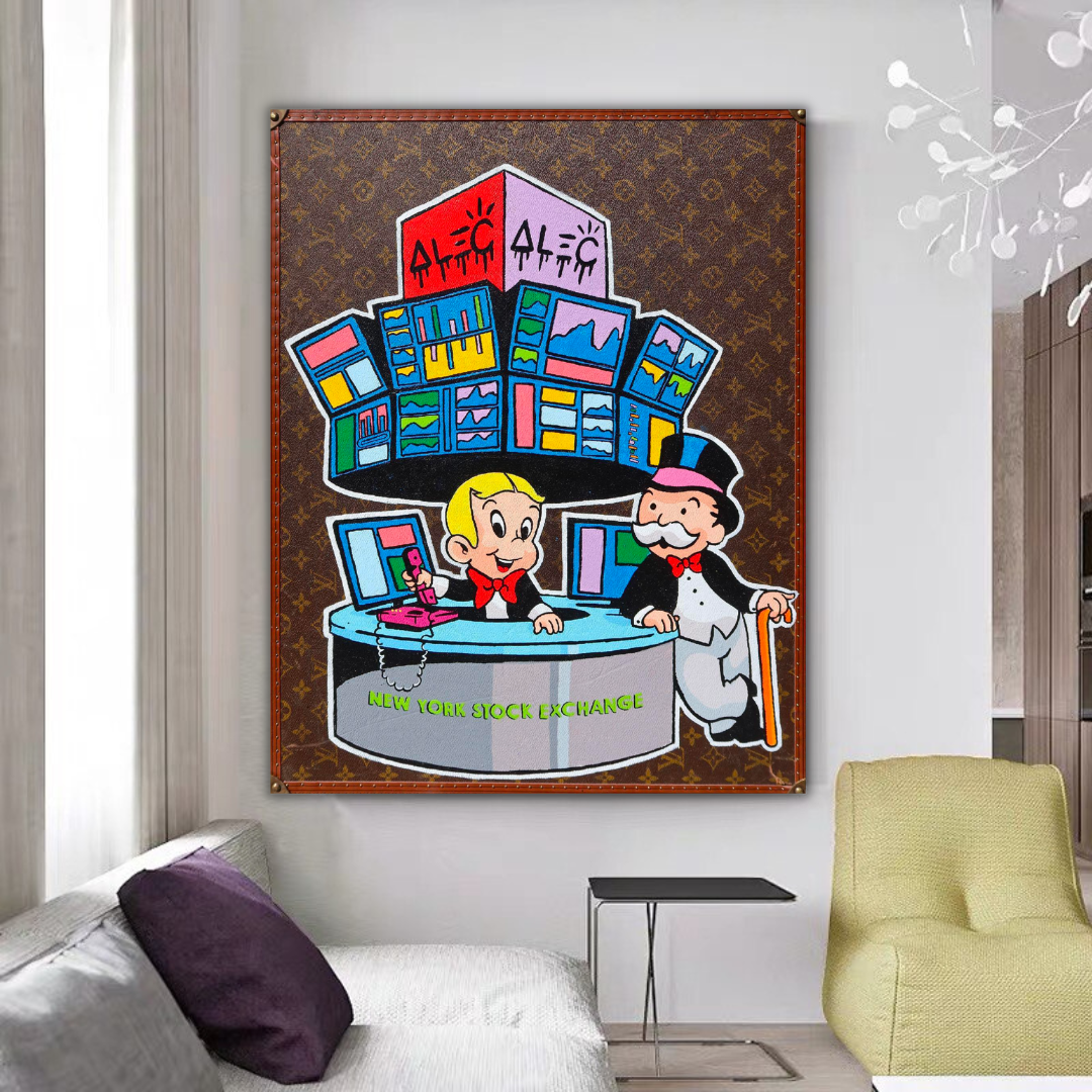 The World is Yours: Mr Monopoly Stock Exchange Wall Art-GraffitiWallArt