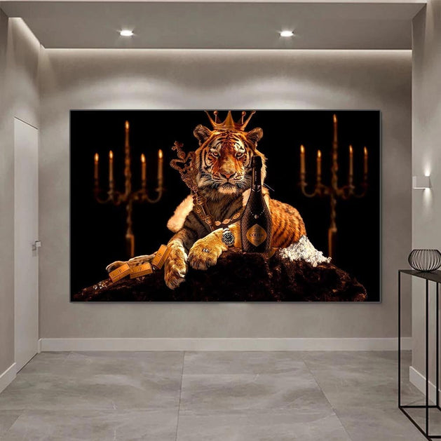 Tiger King Canvas Wall Art-GraffitiWallArt