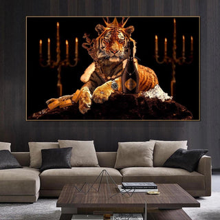 Tiger King Canvas Wall Art-GraffitiWallArt