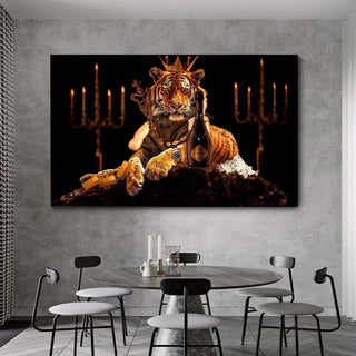 Tiger King Canvas Wall Art-GraffitiWallArt