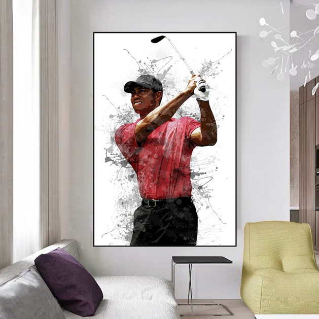Tiger woods Golf Champion Canvas Wall Art