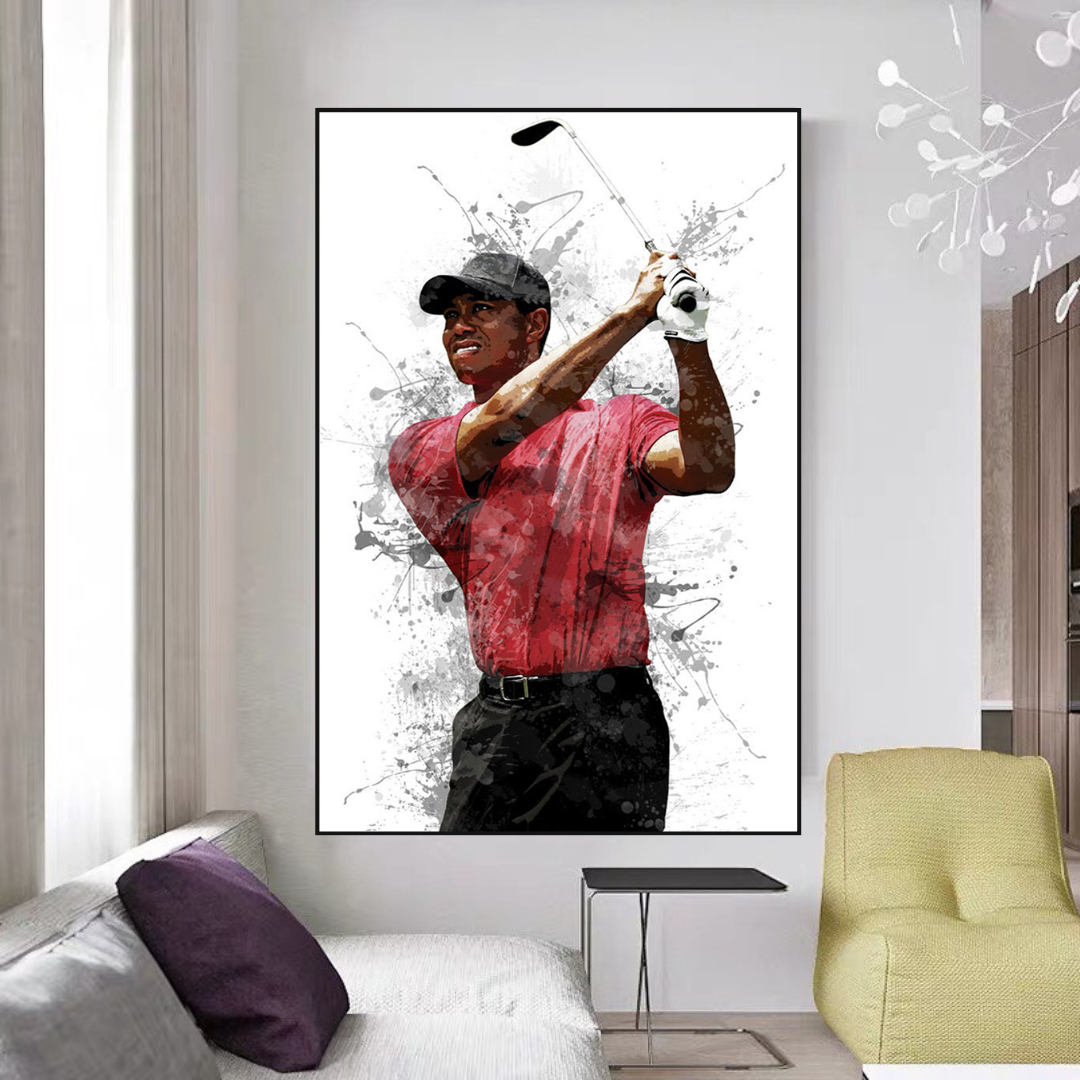 Tiger woods Golf Champion Canvas Wall Art-GraffitiWallArt