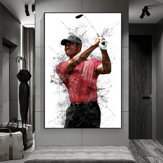 Tiger woods Golf Champion Canvas Wall Art-GraffitiWallArt