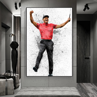 Tiger woods Golf Champion Canvas Wall Art-GraffitiWallArt