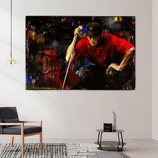 Tiger woods Golf Champion Canvas Wall Art-GraffitiWallArt