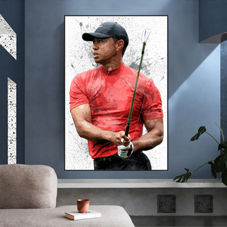 Tiger woods Golf Champion Canvas Wall Art-GraffitiWallArt